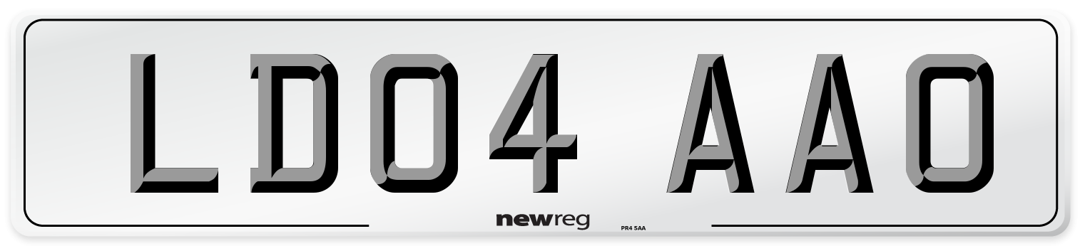 LD04 AAO Number Plate from New Reg